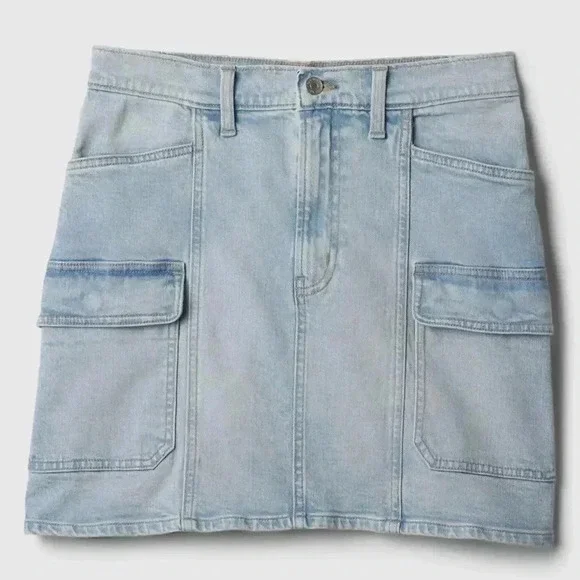 Gap Stone Washes Denim Cargo Mini Skirt NWT - Picture 3 of 11